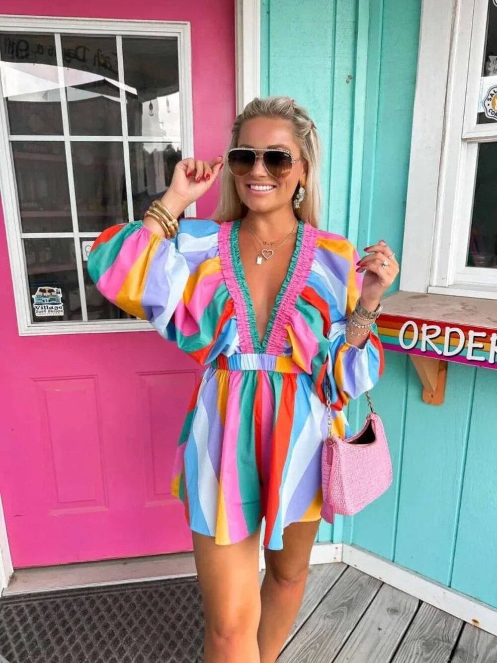 Buddy Love Jellybean Stripe Romper NWT